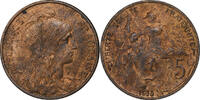 France 5 Centimes Dupuis, Paris, Bronze, Gadoury:165, KM:842 -