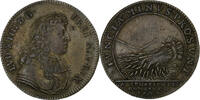 France Token Louis XIV, Maison du Roi, Aliénation des Domaines, Copper -