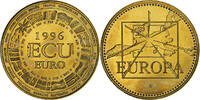 France Medaille Ecu Euro, EUROPA, Copper-Nickel Gilt -