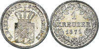 German States Kreuzer Coin, BAVARIA, Ludwig II, Silver -