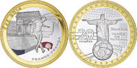 France Medaille Brasil, Terra de Futebol, Football, Copper Gilt -