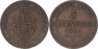 German States 5 Pfennig Coin, SAXONY-ALBERTINE, Johann, Dresde -