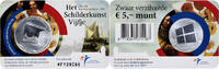 Netherlands 5 Euro Utrecht, Silver Plated Copper, KM:304a -