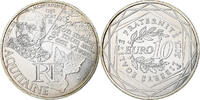 France 10 Euro Aquitaine, Paris, Silver, KM:1863 -