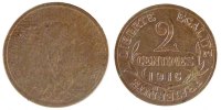 France 2 Centimes Coin, Dupuis, Paris, Bronze, Gadoury:107 -