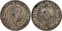 German States 2 Mark Coin, PRUSSIA, Wilhelm II, Berlin, AU(55-58) -