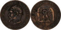 France 10 Centimes Napoleon III, Napoléon III, Lyon, Satirique, Bronze -