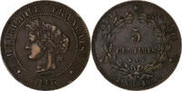 France 5 Centimes Coin, Cérès, Paris, Bronze, KM:821.1 -