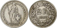 Switzerland 2 Francs Bern, Silver, KM:21 -