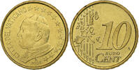 VATICAN CITY 10 Euro Cent John Paul II, Jean-Paul II, Rome, Brass -