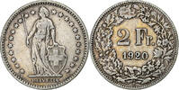 Switzerland 2 Francs Bern, Silver, KM:21 -