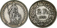 Switzerland 2 Francs Bern, Silver, KM:21 -