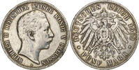 German States 5 Mark Prussia., Wilhelm II, Berlin, Silver -