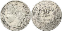 France 20 Centimes Cérès, Paris, Silver, KM:758.1 -