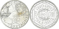 France 10 Euro Bretagne, Silver -