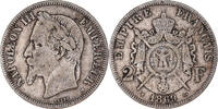 France 2 Francs Coin, Napoleon III, Strasbourg, Silver -