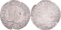 France 1/4 Franc au col plat Coin, Henri III, Rennes, Silver -