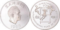 Zambia 10 Kwacha Coin, Silver, KM:27 -