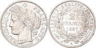 France 2 Francs Coin, Cérès, Paris, Silver, Gadoury:530a -