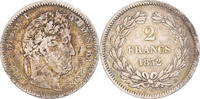 France 2 Francs Coin, Louis-Philippe, Strasbourg, EF(40-45), Silver -