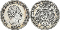 ITALIAN STATES 5 Lire Coin, SARDINIA, Carlo Felice, Torino -