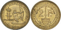 Monaco 2 Francs Coin, Louis II, Poissy, Cupro-Aluminium -