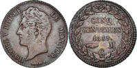 Monaco 5 Centimes Coin, Honore V, Copper -