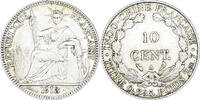 FRENCH INDO-CHINA 10 Cents Coin, Paris, Silver, KM:9 -