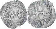 France Denier Tournois Coin, Charles VI, 2nd Emission -