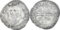 France Blanc Guénar Coin, Charles VI, Billon -