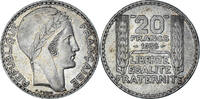 France 20 Francs Coin, Turin, Paris, Silver, KM:879 -