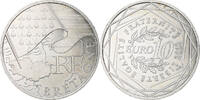France 10 Euro Bretagne, Paris, Silver -