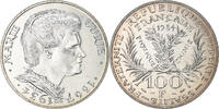 France 100 Francs Coin, Marie Curie, Paris, BU, Silver, KM:955 -