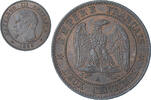 France 2 Centimes Napoleon III, Paris, ancre, Bronze -