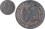 France 2 Centimes Napoleon III, Bordeaux, Bronze, KM:796.6 -