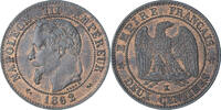 France 2 Centimes Napoleon III, Bordeaux, Bronze, KM:796.6 -