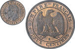 France 2 Centimes Napoleon III, Bordeaux, Bronze, KM:796.6 -