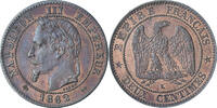 France 2 Centimes Napoleon III, Bordeaux, Bronze, KM:796.6 -