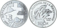 France 100 Francs Jean Moulin, Paris, Proof / BE, Silver -