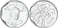 Eswatini 10 Cents Coin, Swaziland, ESWATINI, Acier plaqué nickel -