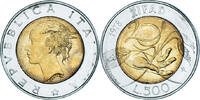 Italy 500 Lire Coin, Rome, Bi-Metallic, KM:193 -