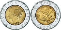 Italy 500 Lire Coin, Rome, Bi-Metallic, KM:193 -
