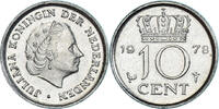 Netherlands 10 Cents Coin, Juliana, Nickel, KM:182 -