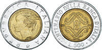Italy 500 Lire Coin, Rome, Bi-Metallic, KM:160 -