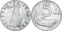 Italy 5 Lire Coin, Rome, Aluminum, KM:92 -