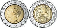Italy 500 Lire Coin, Rome, Bi-Metallic, KM:187 -