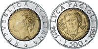 Italy 500 Lire Coin, Rome, Bi-Metallic, KM:167 -