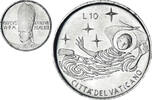Vatican 10 Lire Coin, VATICAN CITY, Paul VI, Aluminum, KM:111 -