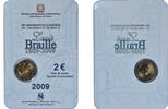 Italy 2 Euro Coin, Rome, LOUIS BRAILLE., Bi-Metallic, KM:310 -