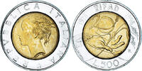 Italy 500 Lire Coin, Rome, Bi-Metallic, KM:193 -